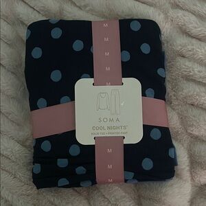 Soma Cool Nights Navy Polka Dot Pajama Set